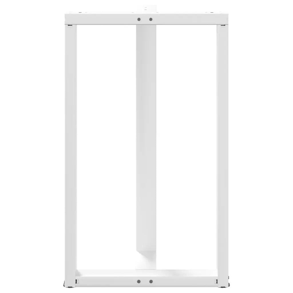 Gambe per tavolo da bar a forma di T 2 pz bianche 60x35x(100-101) cm in acciaio 4013093