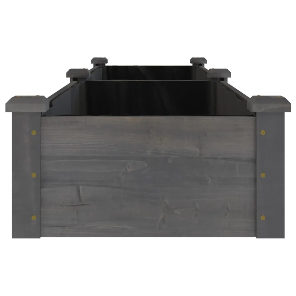 Fioriera Giardino con Fodera Grigia 240x45x25 cm Massello Abete 364297