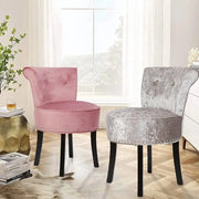 Sedia da trucco in pelle di flanella con imbottitura soffice, accento da camera da letto con gambe in legno per la toeletta