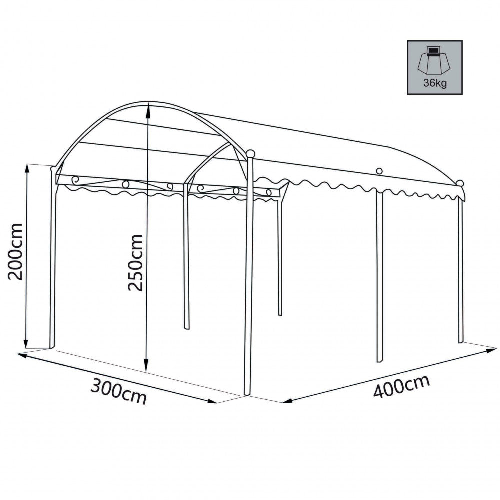 Gazebo Arco da Giardino 3x4 m in Acciaio Antracite