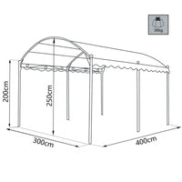 Gazebo Arco da Giardino 3x4 m in Acciaio Antracite