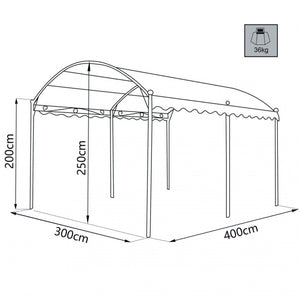 Gazebo Arco da Giardino 3x4 m in Acciaio Antracite