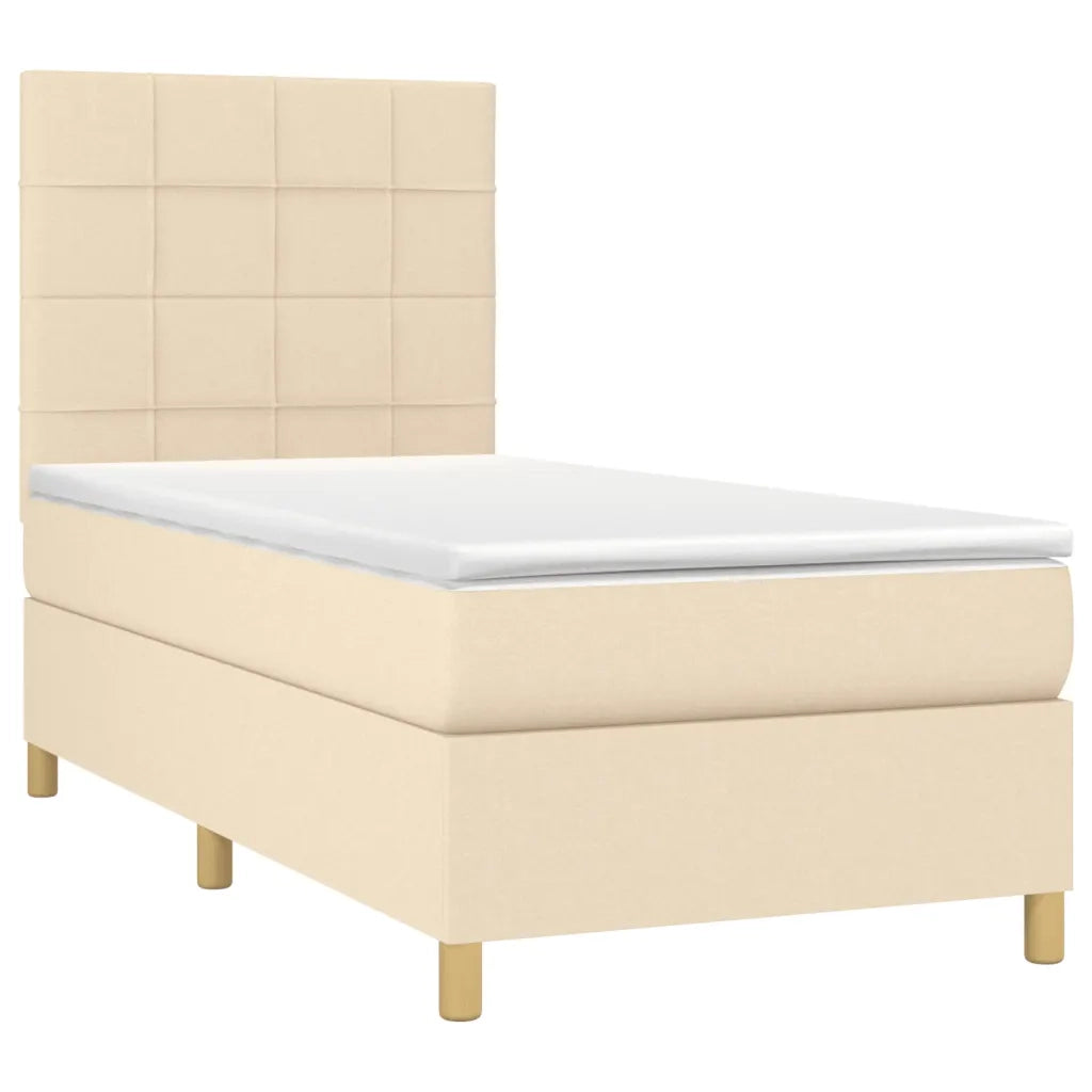 Giroletto a Molle con Materasso Crema 90x200 cm inTessuto 3142310