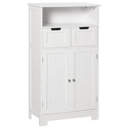Armadietto da bagno con 2 cassetti e ripiano regolabile ¨C zephmum ¨C bianco 60x30x109 cm