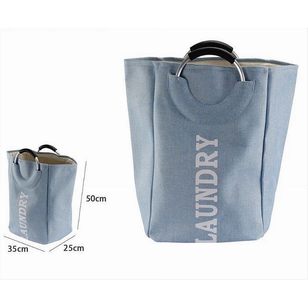 Trade Shop - Borsa Cesto Porta Biancheria Contenitore Bucato Con Manici -