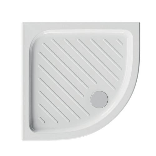 Piatto doccia semicircolare CERAMICA DOLOMITE 80x80 BIANCO LUCIDO H 7 cm con antiscivolo - GEMMA 2