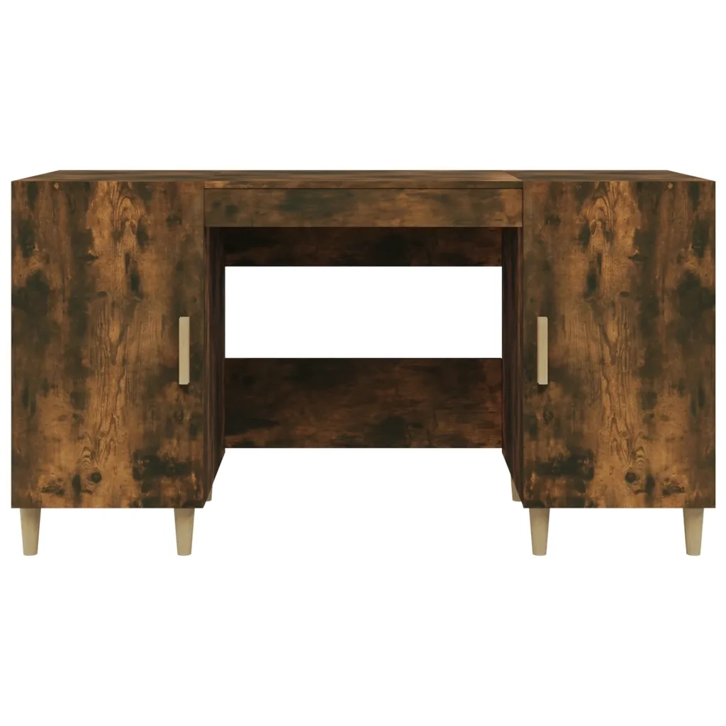 Scrivania Rovere Fumo 140x50x75 cm in Legno Multistrato 817549