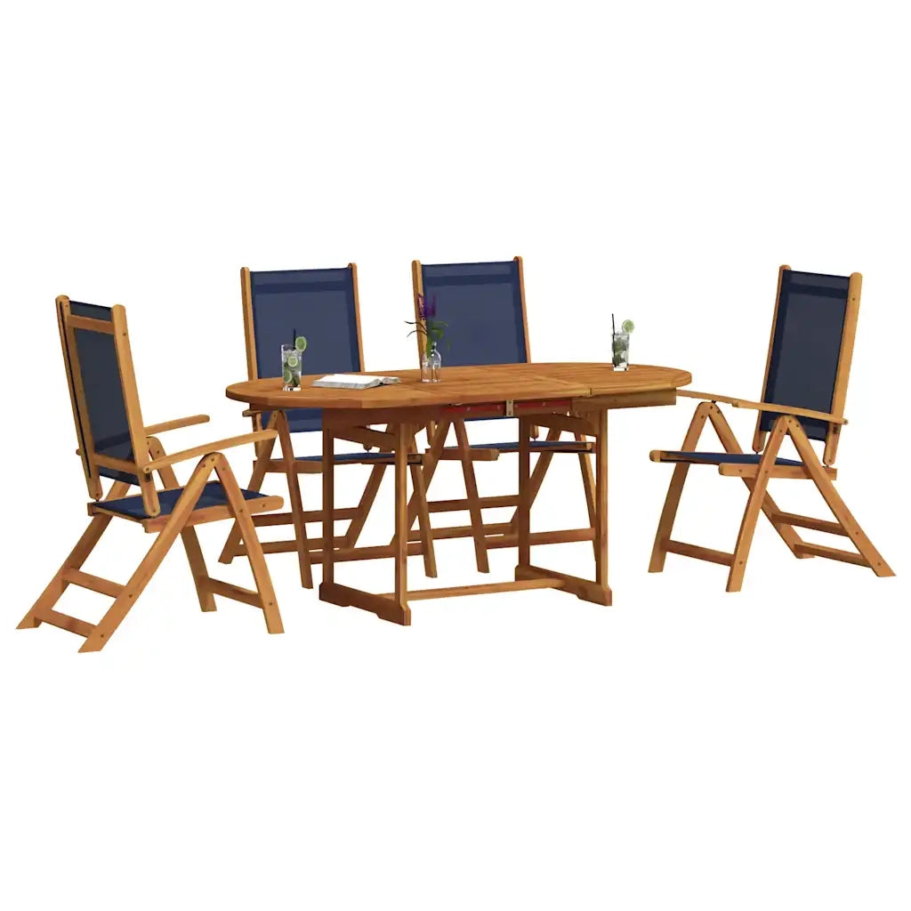 Set Pranzo da Giardino 5pz Legno Massello di Acacia e Textilene 3279308