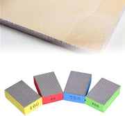 Set di Blocchi di Smerigliatura a Mano per Piastrelle Ceramiche, Vetro, Pietra, Granito e Marmo - 4 pezzi, 60#, 100#, 200#, 400# per Precisione e Finitura