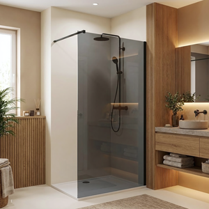 Parete Doccia Rea Flexi Grey / Black 80