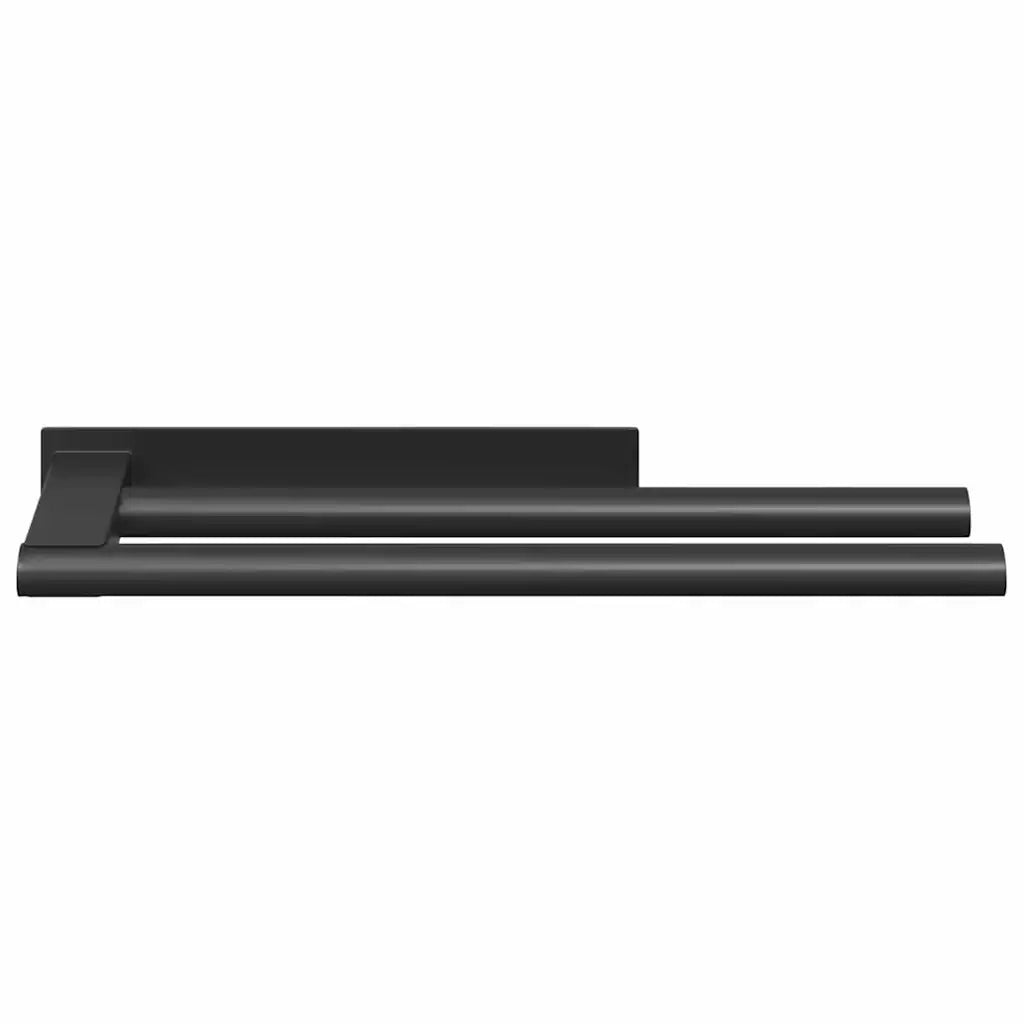 vidaXL Porta asciugamani Nero 40 x 9 x 4 cm Acciaio inossidabile