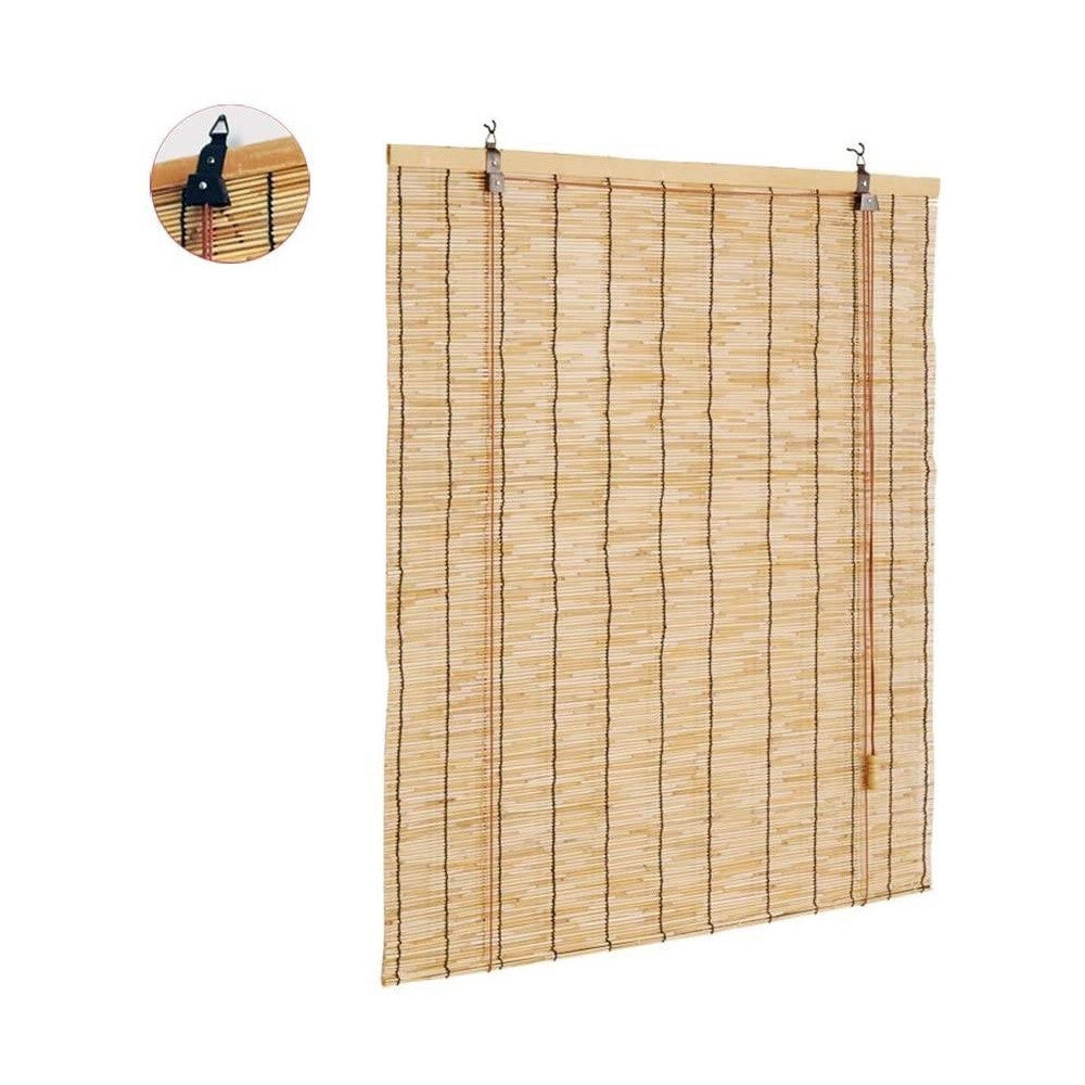 Trade Shop - Tapparella Tenda Arella Avvolgibile In Listelli Di Bambù Naturale 80 X 160 Cm -