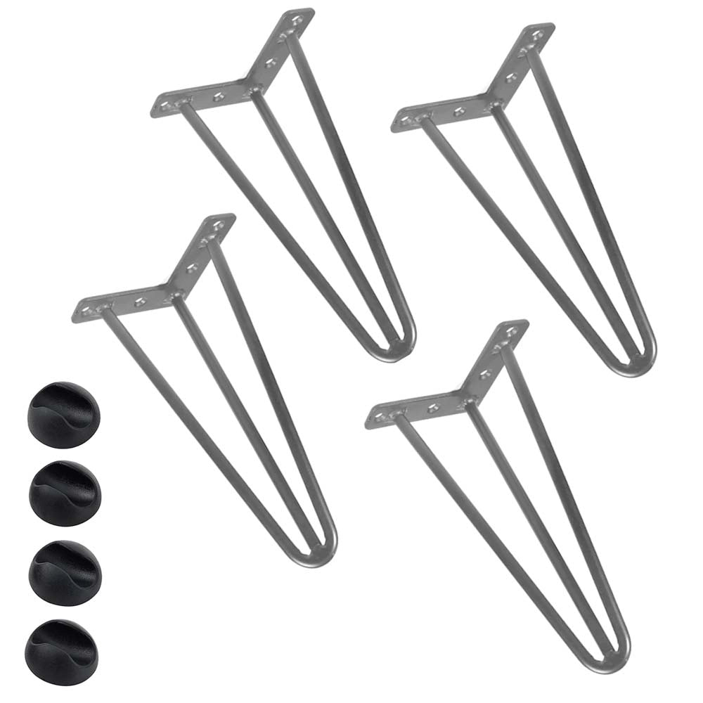 4x Gambe Piedi Tavolo Tavolino Mobili Sgabello 36cm Metallo Design Moderno Grigi