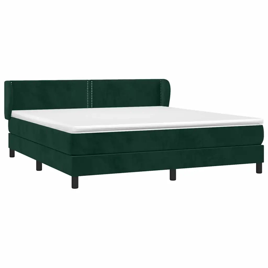 Giroletto a Molle con Materasso Verde Scuro 180x200 cm Velluto 3127448
