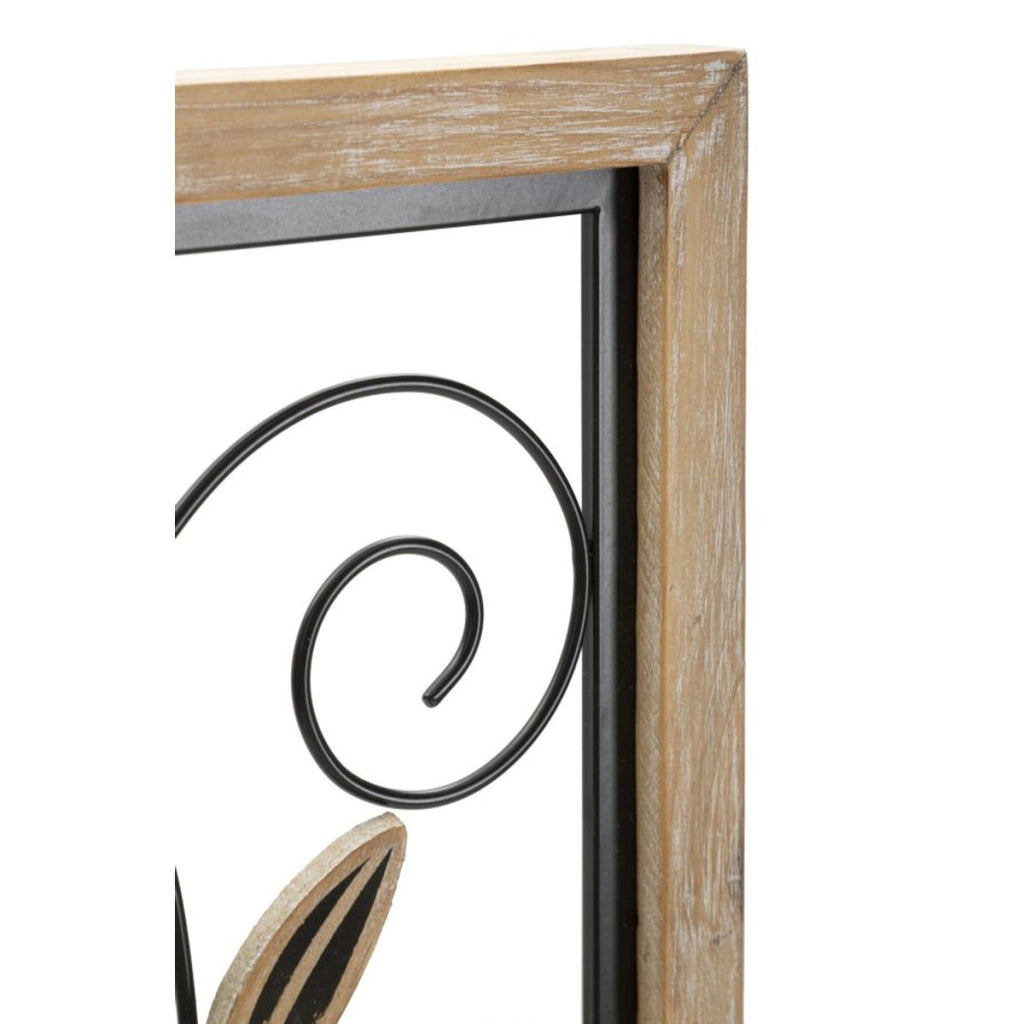 Decorazione in Metallo 3D Fiori 48, Marrone, Metallo, 26x2,5x60 cm