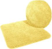 Set di rivestimento per bagno 2 pezzi, 47x50 cm + Tappeto per pavimento senza spazio vuoto 50x55 cm, giallo
