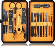 Kit di Curatela per Unghie Professionale con 15 Pezzi - Set di Manutenzione per Unghie in Acciaio Inox per Casa e Viaggio