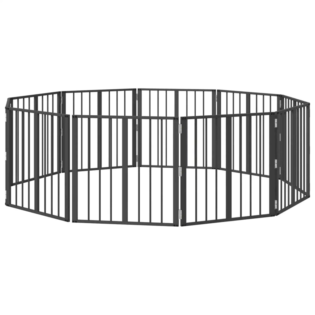 Cancello per cani 10 pcs Nero 60 x 60 cm Acciaio zincato 892023