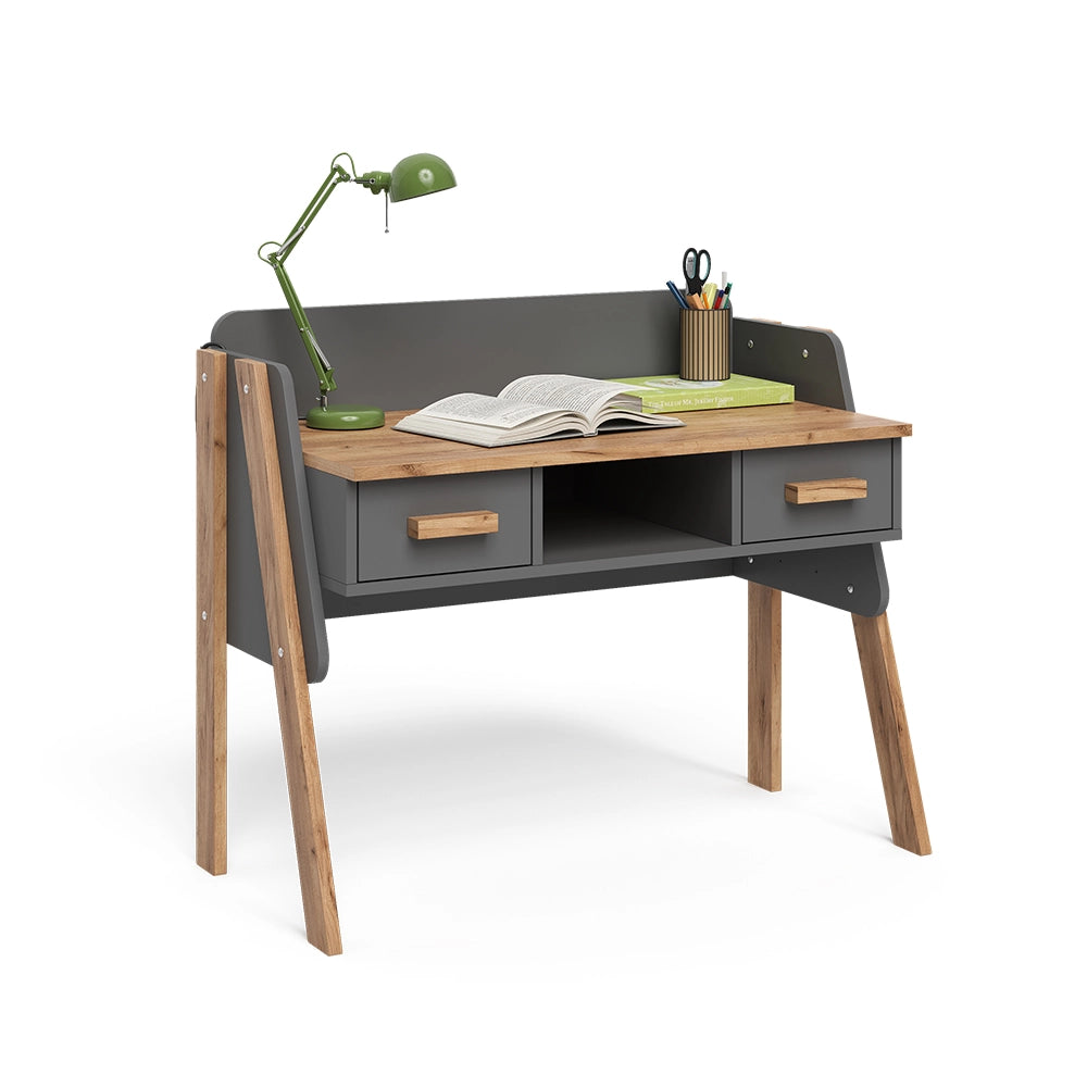 Vitalispa Scrivania Grigio/Artisan 97 x 51 cm con 2 cassetti