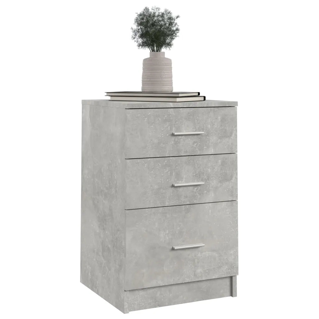Comodino Grigio Cemento 40x40x63 cm in Legno Multistrato cod mxl 30998