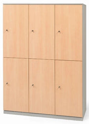 Armadio casellario con ante in melaminico a 6 vani cm. 120x47x176h