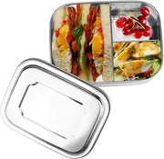Lunchbox in acciaio inossidabile con 3 contenitori - 16 x 13 x 6 cm - 1000 ml - Bento box per bambini e adulti