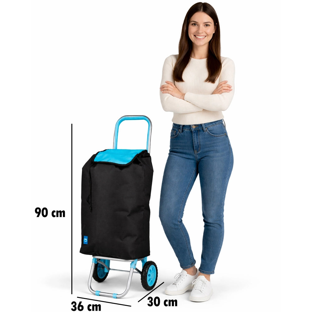 Carrello Poseidon Blu con Interni Termici Trolley Frigo 35L Ruote 36x30x90cm