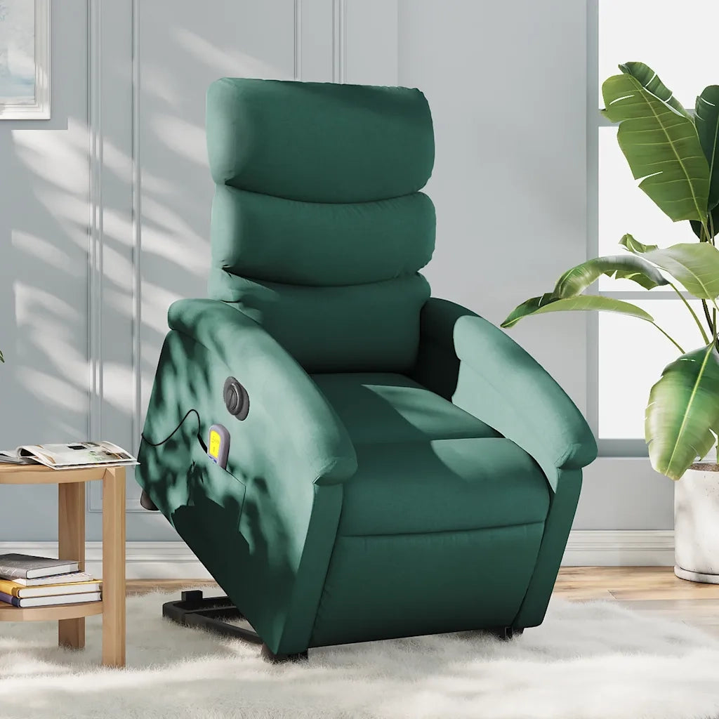 Poltrona Alzapersona Massaggiante Elettrica Verde Scuro Tessutocod mxl 109036