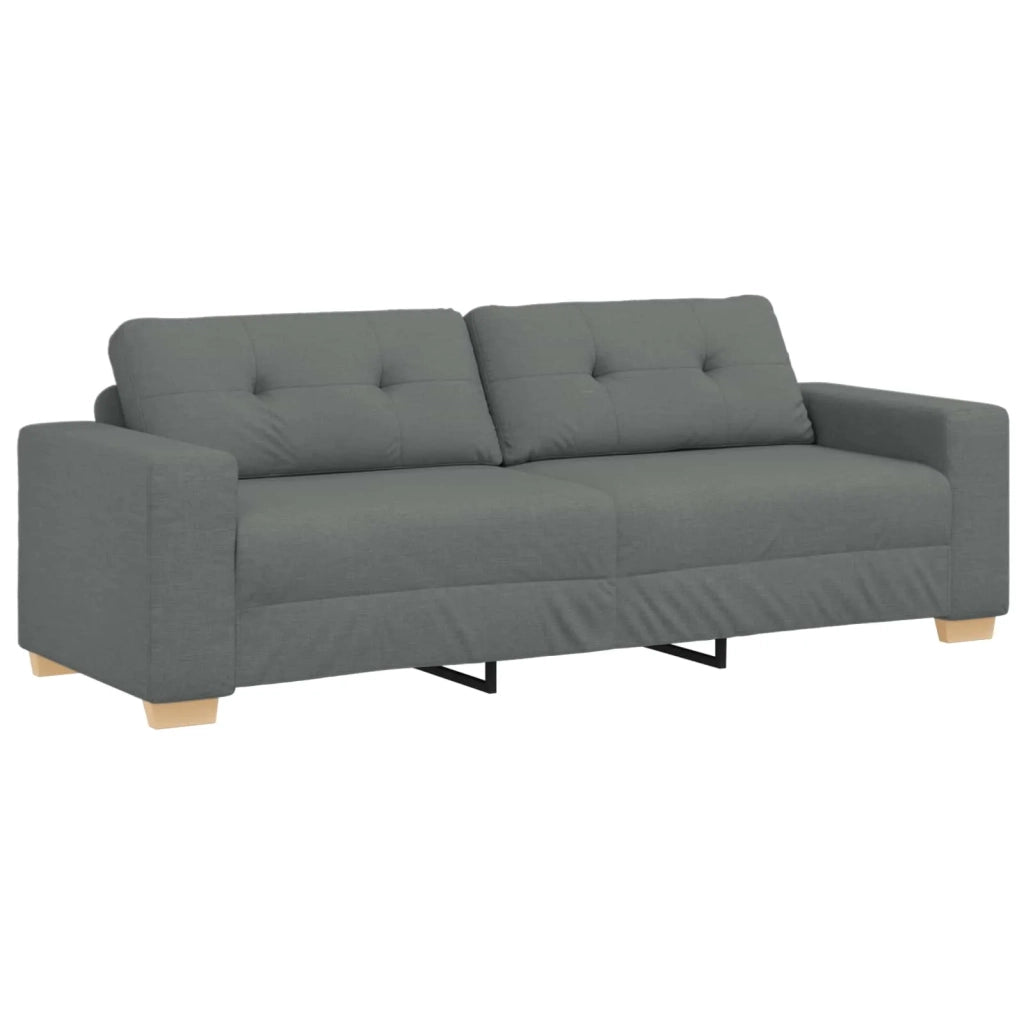 Divano 3 pcs Grigio scuro 221 x 80 x 80 cm Tessuto misto lino 3324629