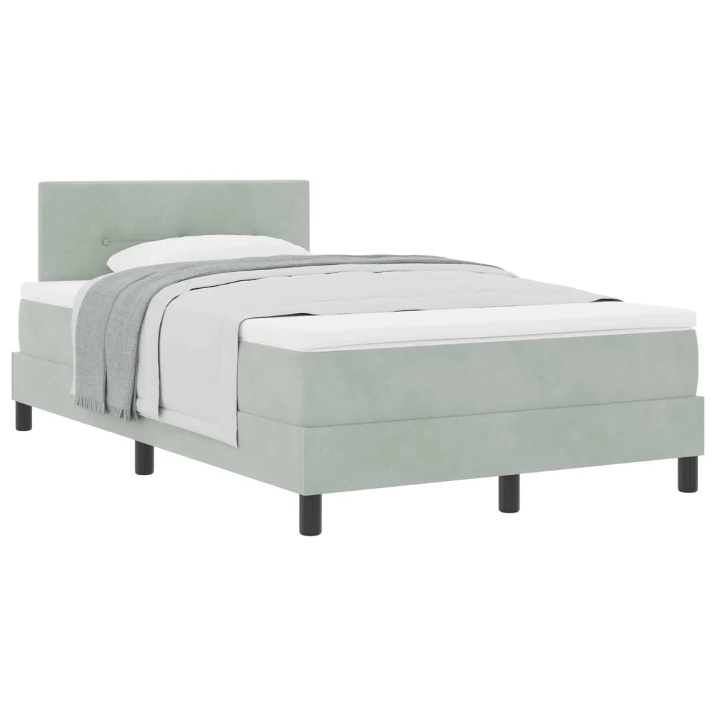 Letto a molle con materasso Grigio chiaro 120 x 200 cm Velluto 3339164