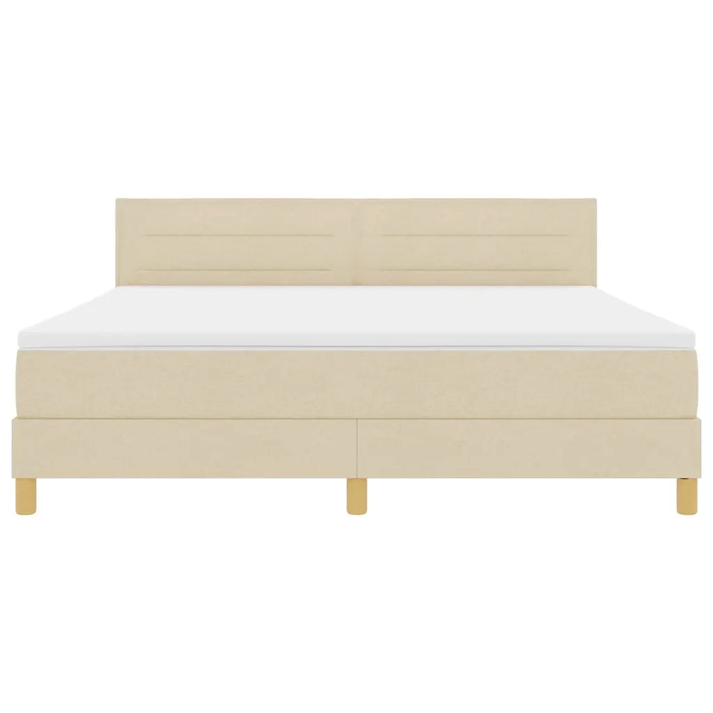 Letto a Sorgente LED con strisce LED Crema 180 x 200 cm Tessuto 3342385