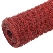 Recinzione in Rete per Pollaio in Acciaio e PVC 25x1 m Rossa 143304