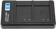 Caricabatterie Portatile - Doppia Scheda di Ricarica - Display LCD - Protezione Antioveraccensione - Per Batteria NP-BN1 - Mini e Leggero - Caricabatteria Portatile per Fotocamera