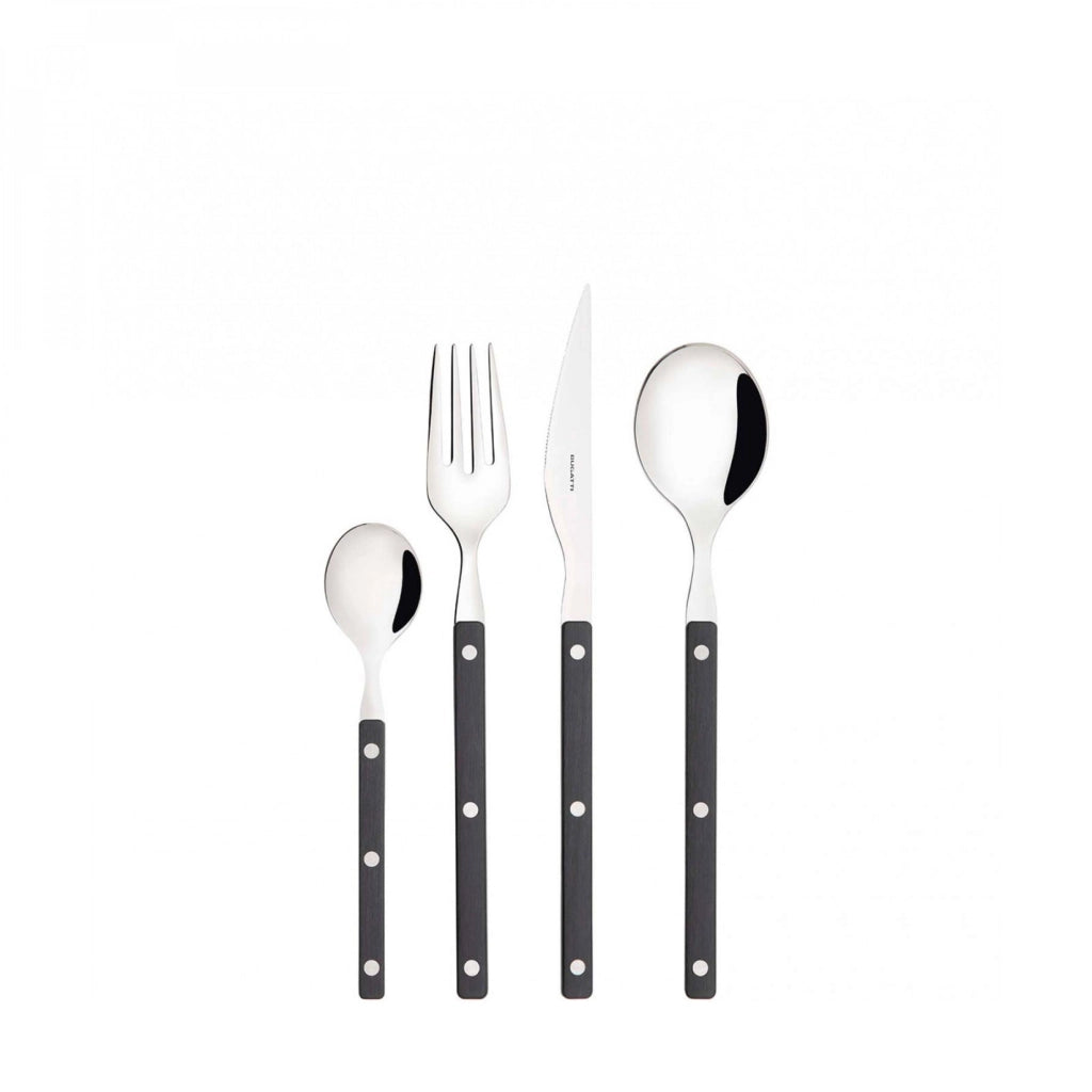ALLEGRA, Posate Set 24 Pz, Scatola Gallery, Casa Bugatti Colore: Nero