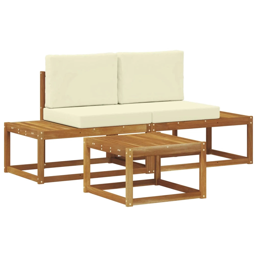 Set di divani da esterno con cuscino 3 pcs Naturale 3366943