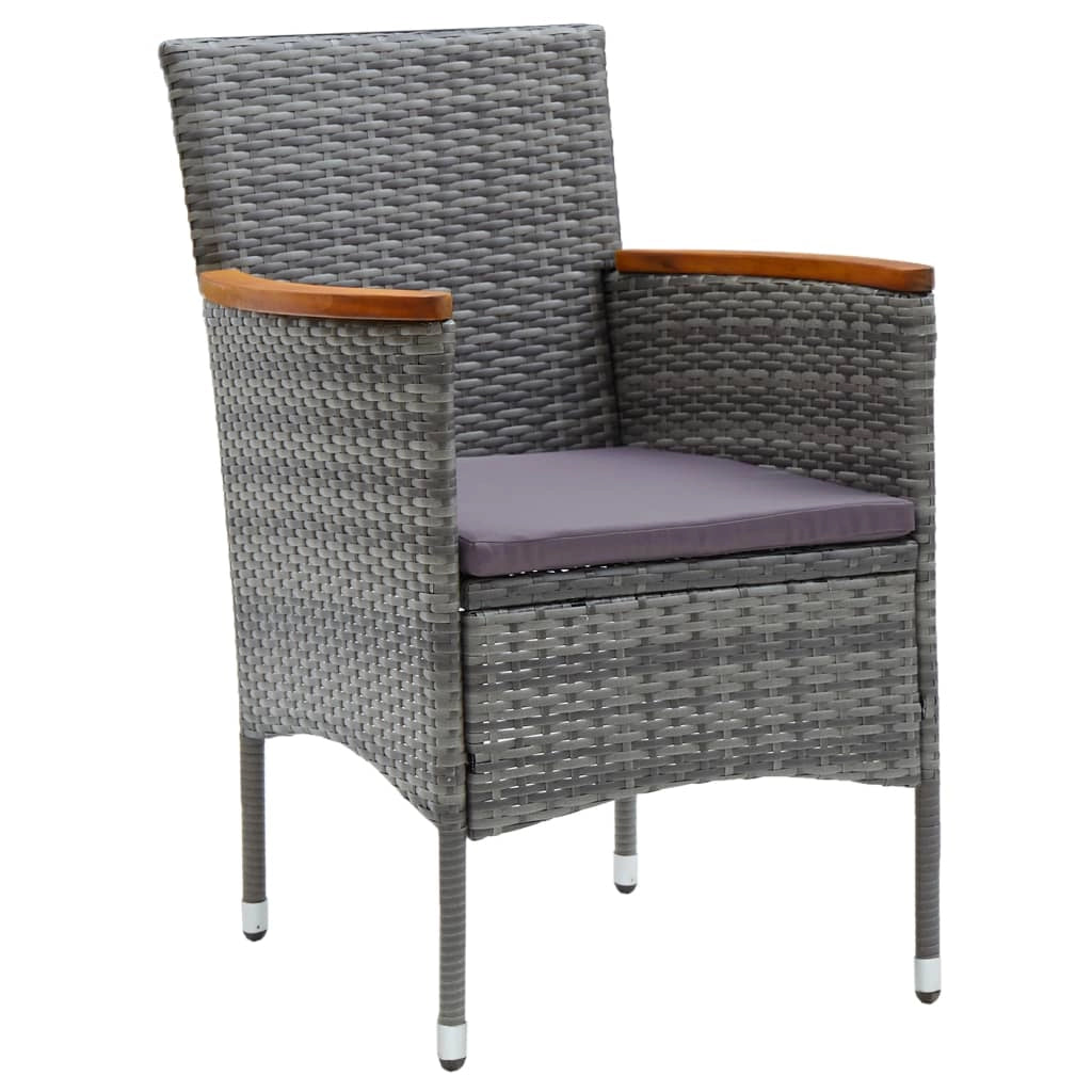 Set da bistrot da 3 pezzi per giardino e patio in resina intrecciata e vetro temperato grigio 02_0013525