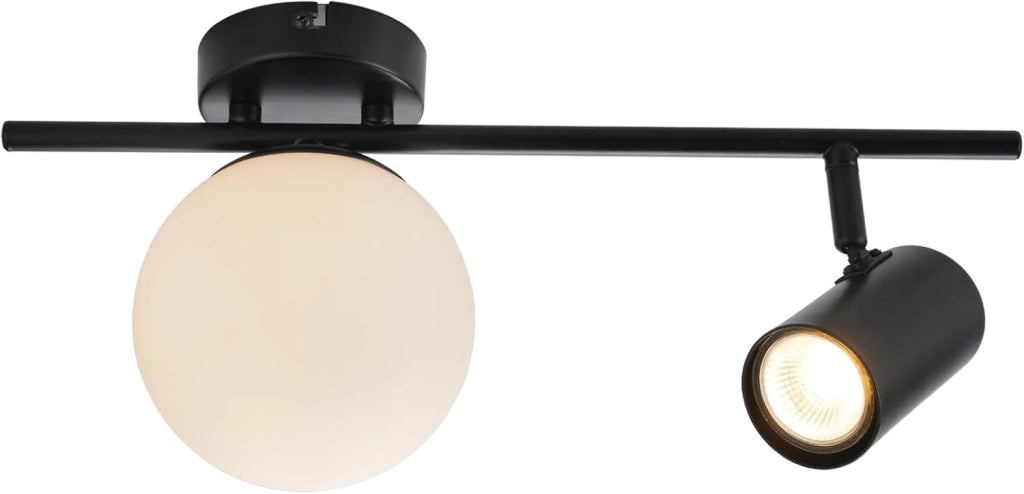 ZMH Faretto da soffitto 2 fiamme E14 moderne metallo sfera vetro 40cm per corridoio cucina