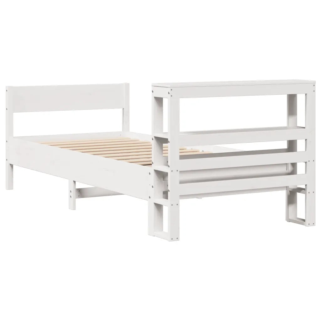 Letto singolo | Letto per adulti | Letto senza Materasso Bianco 90x200 cm Legno Massello di Pino
