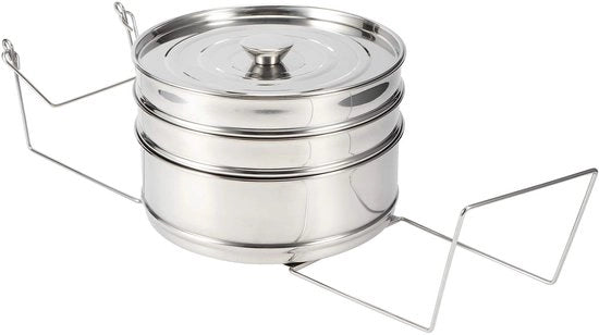 Accessori per pentola a vapore 3 strati - Inserzione rapida per cottura - Stoviglie in acciaio inox - Cottura al vapore salutare - Preparazione alimenti - Per verdure/carni - Inserzione vapore