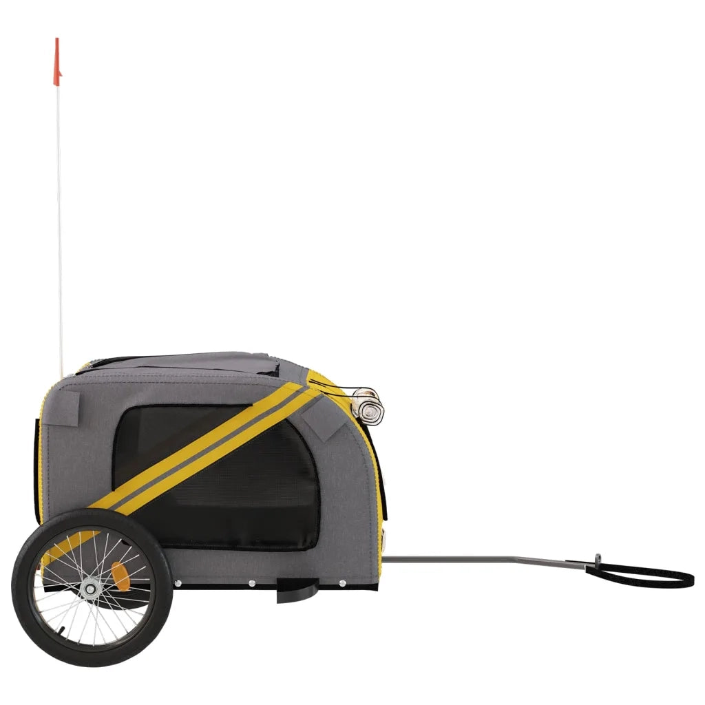 Rimorchio da Bici per Animali Giallo e Grigio Oxford e Ferro CFW7534236