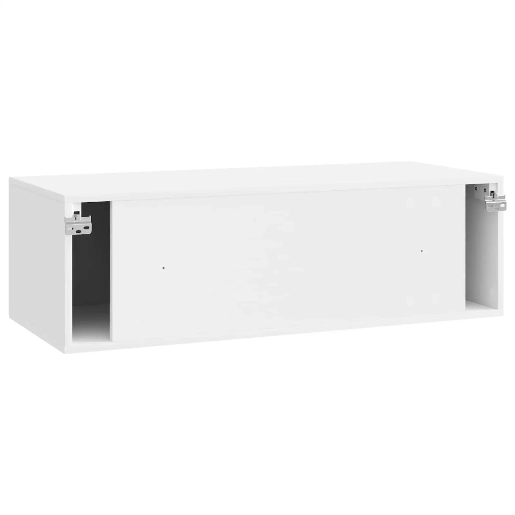 Mobile Porta TV da Muro Bianco Lucido 98 x 41 x 30 cm