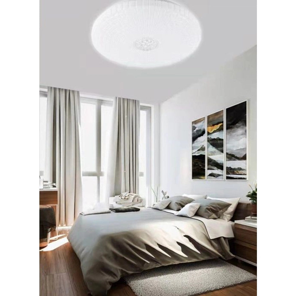 Trade Shop - Plafoniera Soffitto 60w Decoro Con Cristalli Centrale Luce Fredda Naturale Fst-50a62495 -