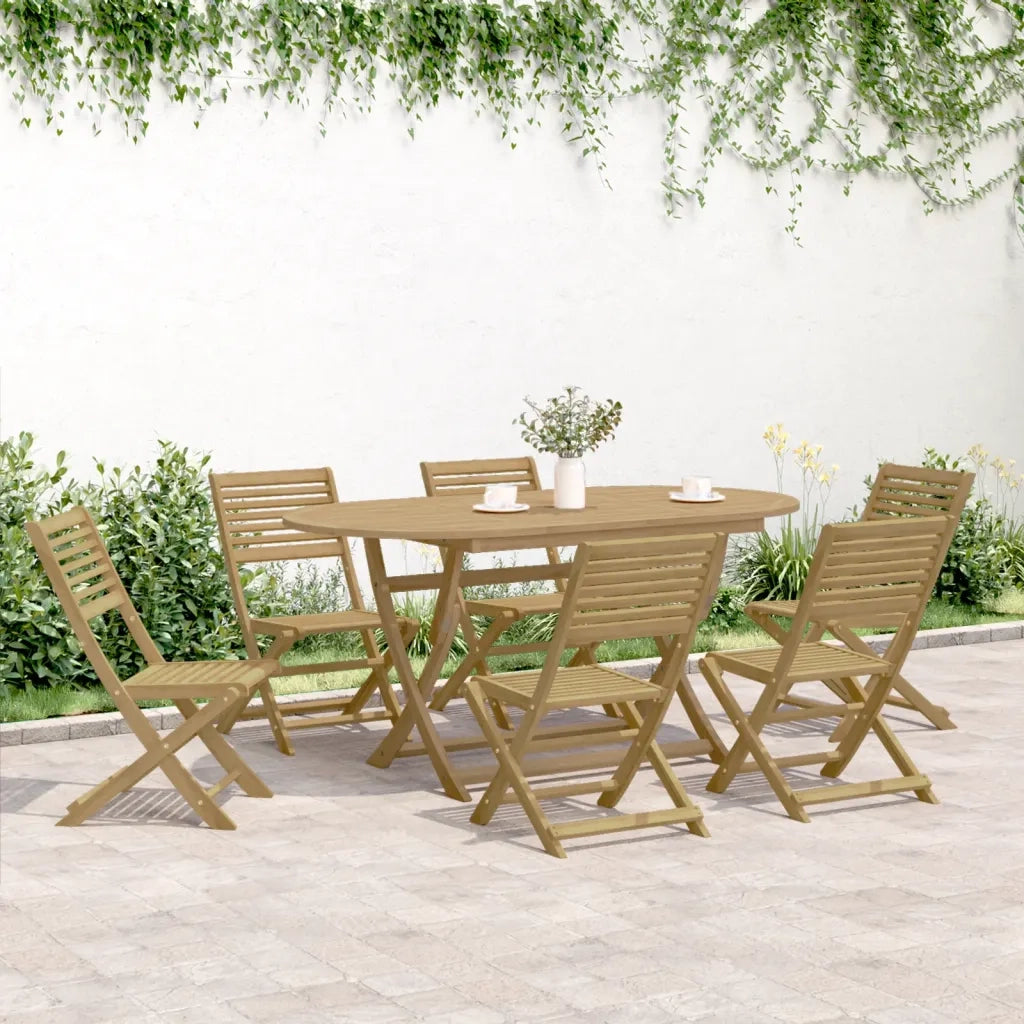 Set da Pranzo da Giardino 7 pz in Legno Massello di Acacia 3295005