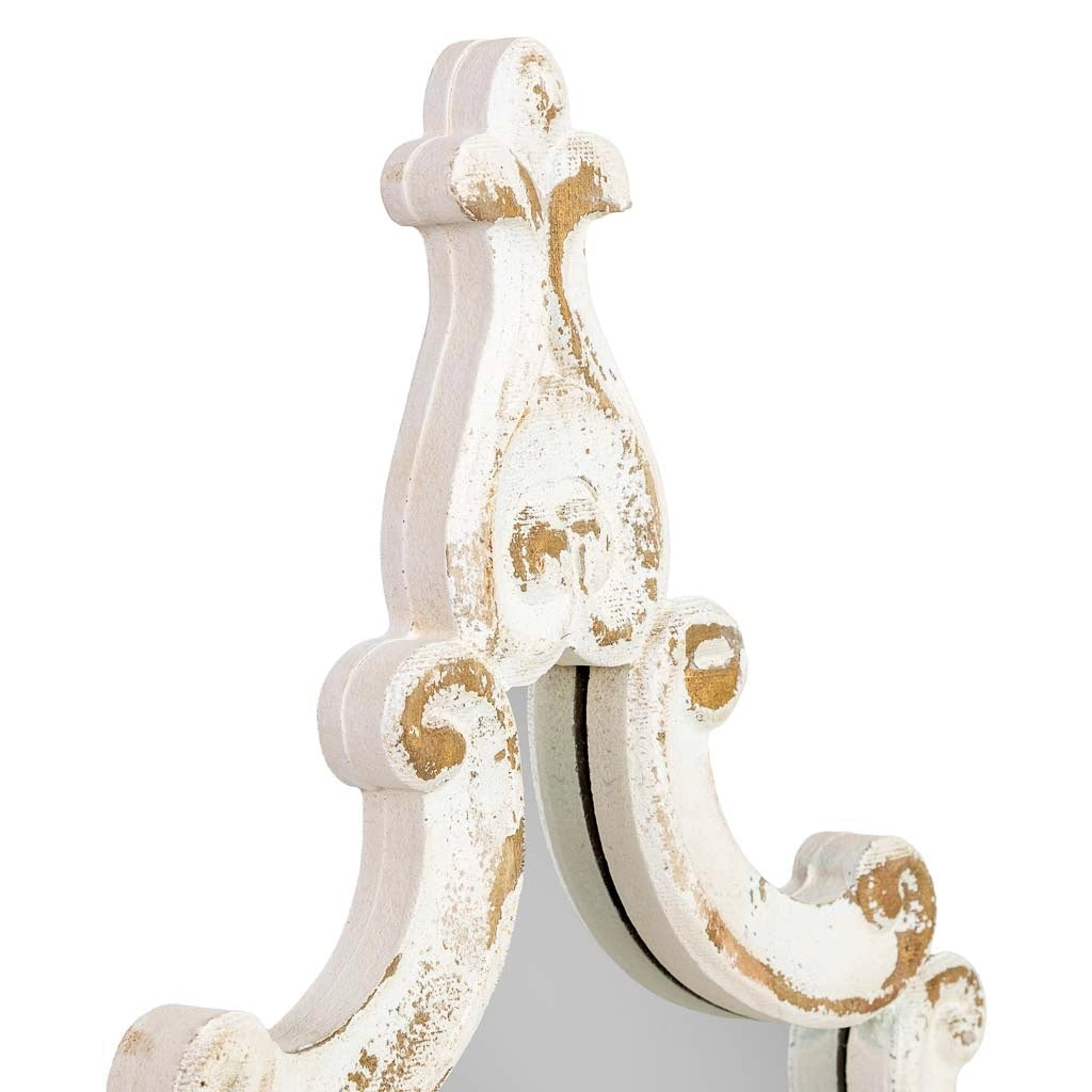 Specchio da parete in legno bianco 59x3,5x76h cm