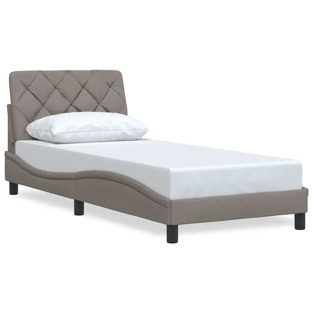 vidaXL Giroletto senza Materasso Tortora 90x200 cm Tessuto