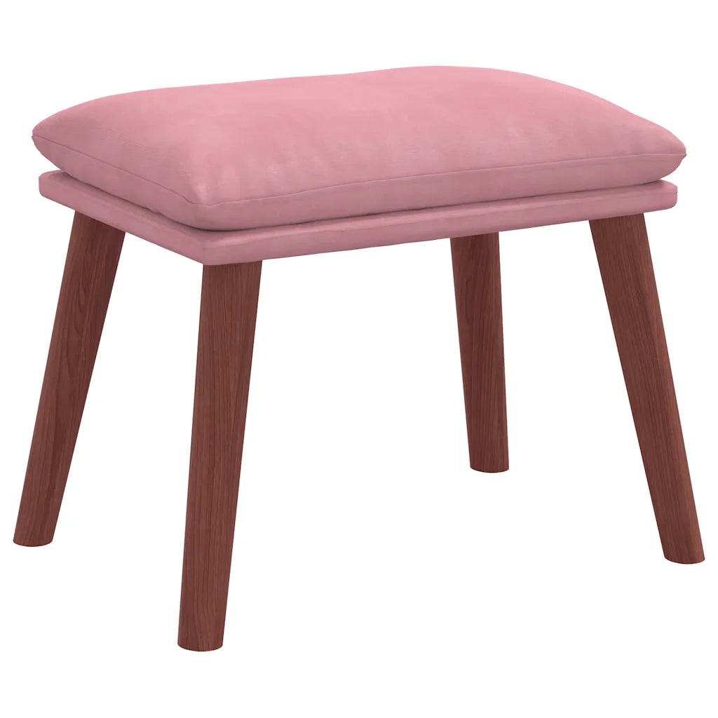 Poltrona Relax con Poggiapiedi Rosa in Velluto 3315142