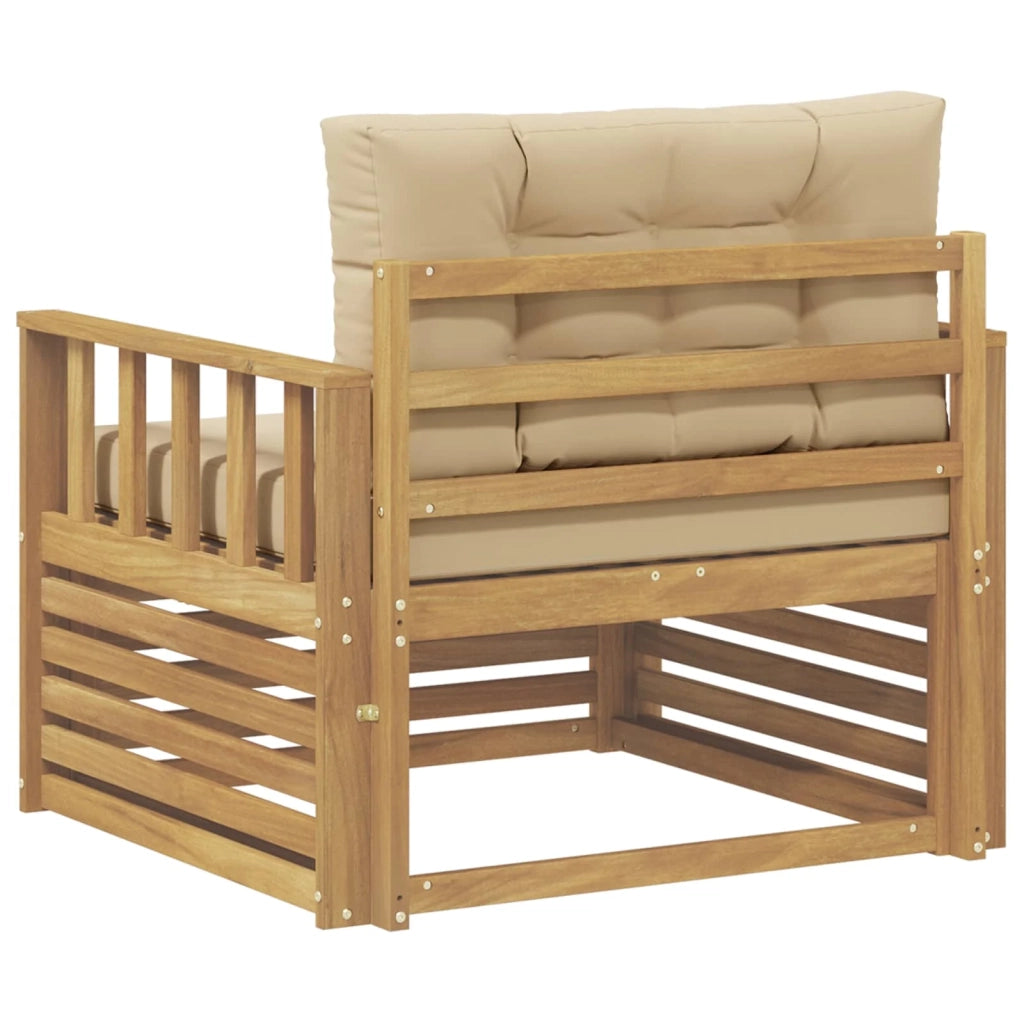 Divano da esterno-Divano da Giardino Poliestere Bianco e beige 100210