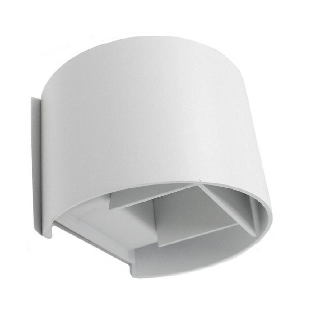 Trade Shop - Applique Parete Muro 28 Led 12 Watt Ip55 Luce Fredda Calda Up & Down Es44 Bianco -