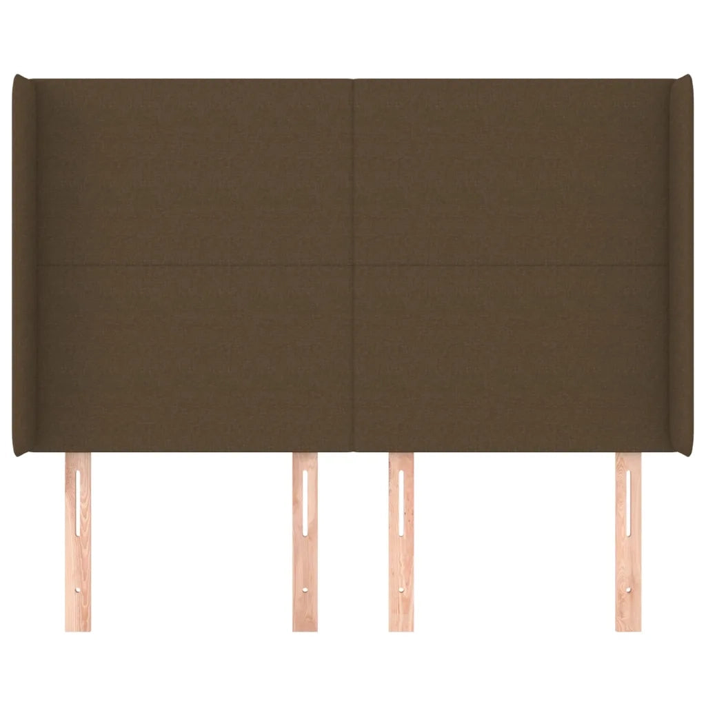 Testiera | Testata ad Orecchio MarroneScuro147x16x118/128cm inTessuto