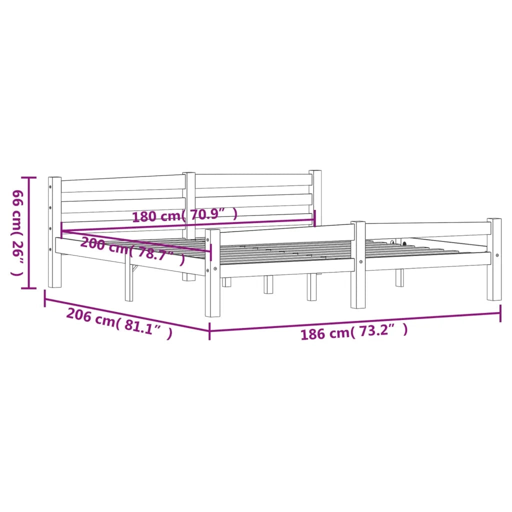 Giroletto senza Materasso Ambrato 180x200 cm in Legno di Pino